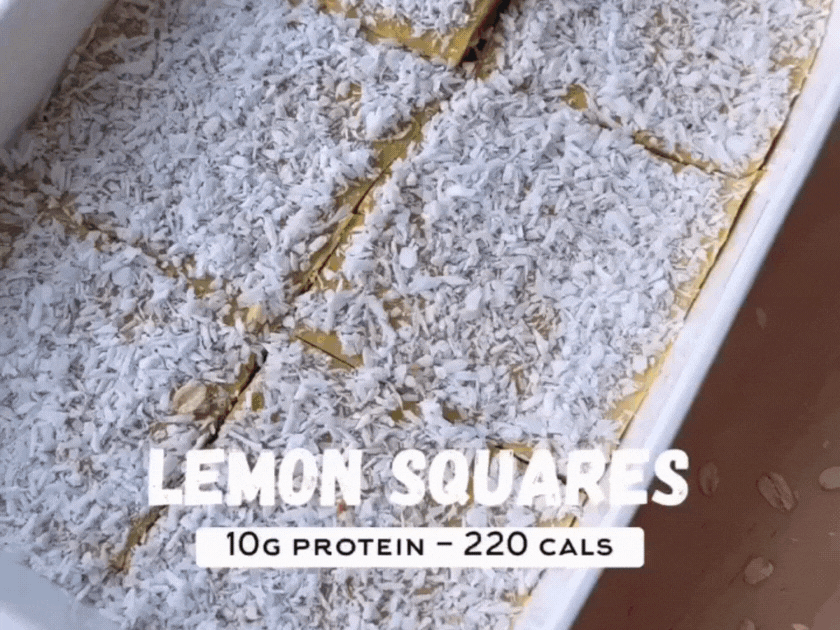Healthy Low-Cal High Protein Lemon Squares 😍 🍋